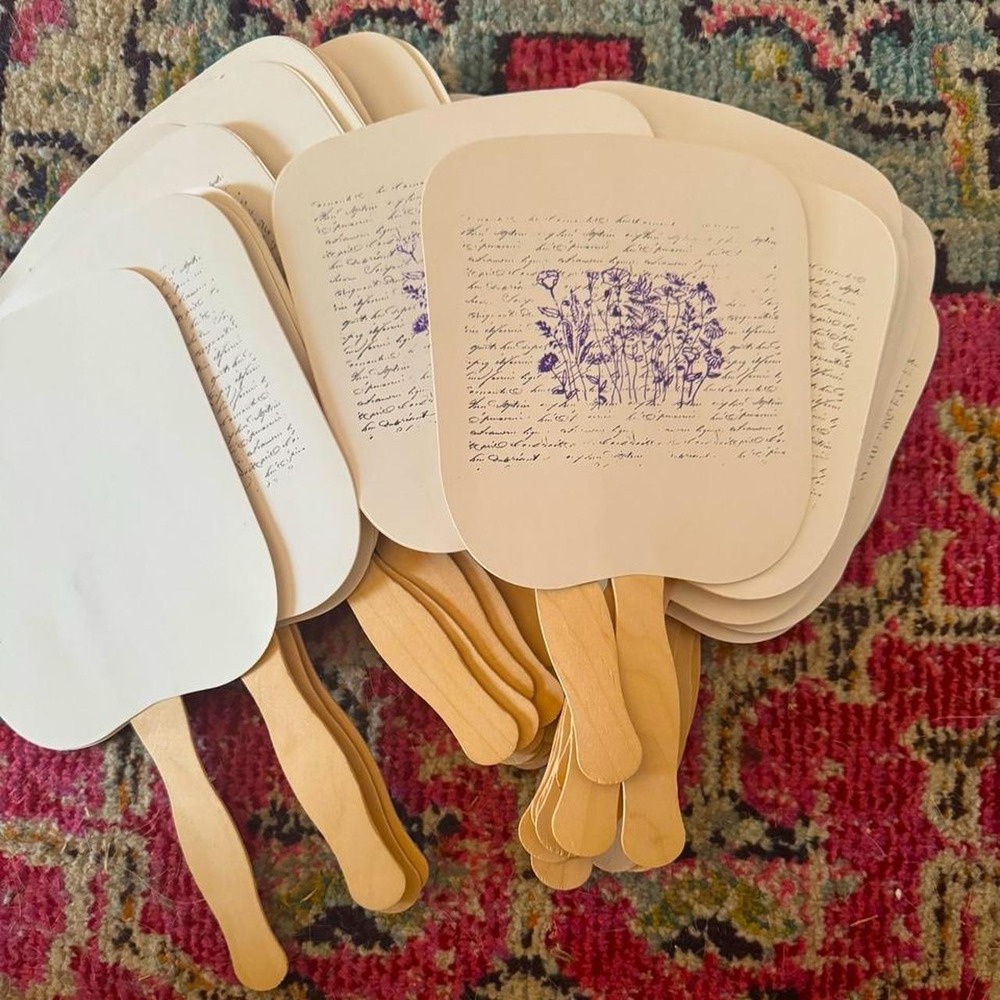 Handmade paper fans set